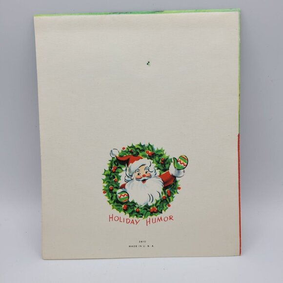 Vintage Holiday Humor Christmas Card With Glitter Accents - Picture 4 of 6